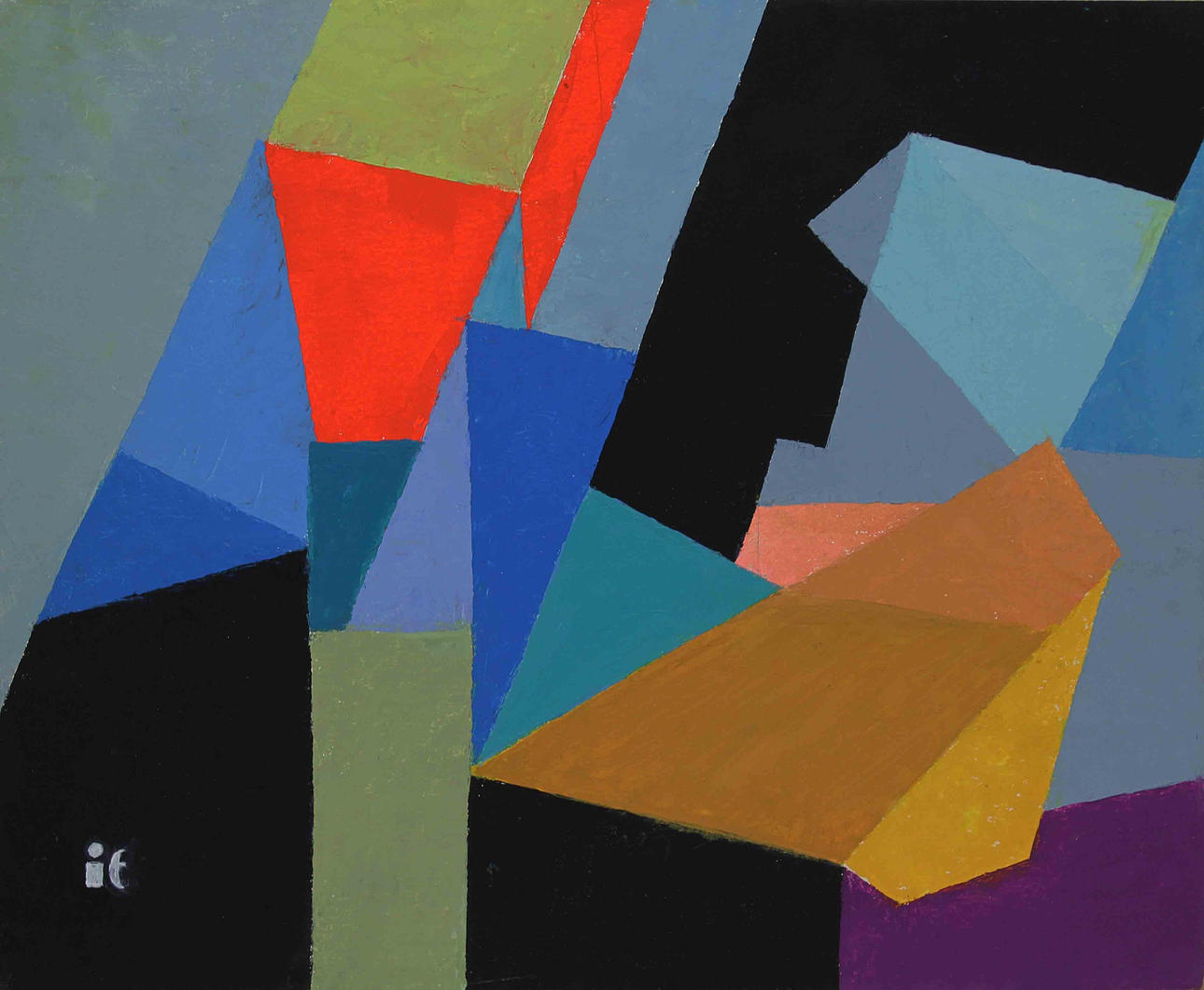 INGEGERD TORHAMN. Komposition. Olja på pannå. Monogramsignerad it.