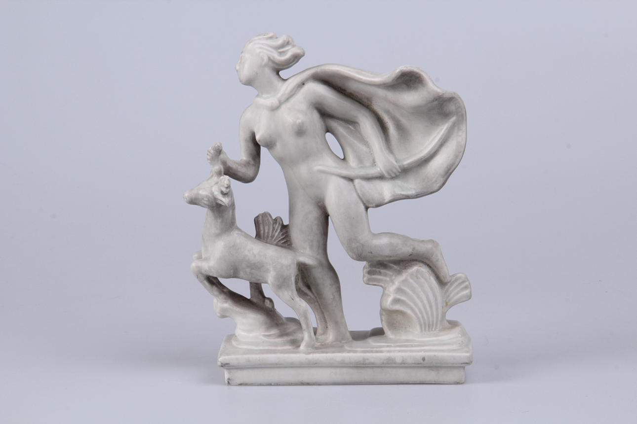 SKULPTUR, Flintgods, "Diana" (1928-1960), Arthur Percy, Gefle Porslinsfabrik.