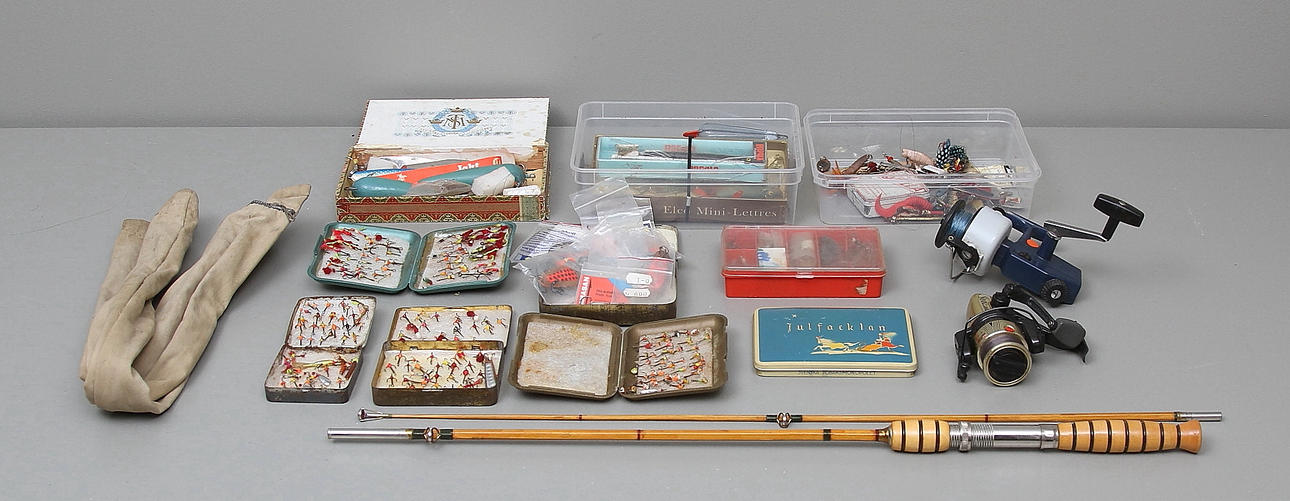 FISKEGREJER, bl.a. Abu garcia, Rapala, 1900-tal.