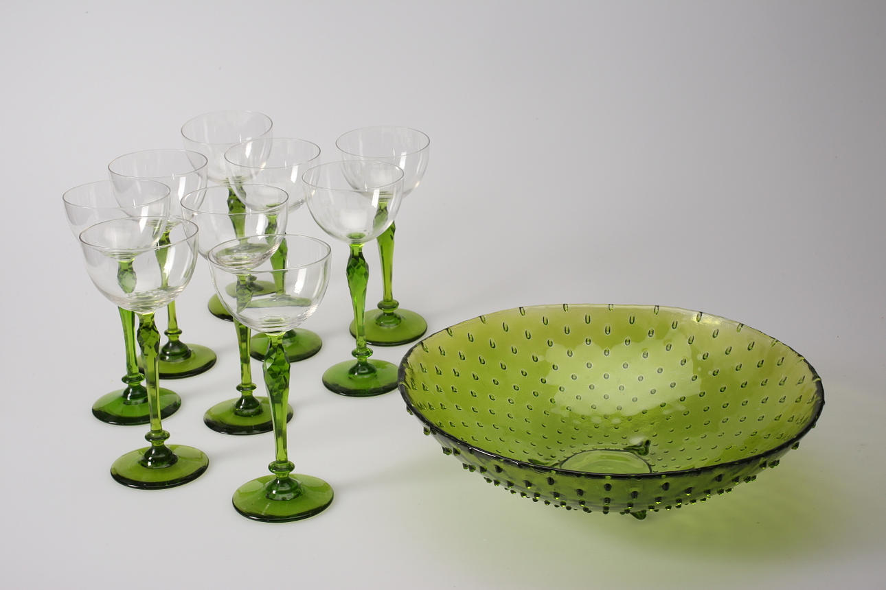 VITVINSGLAS, 9 st + GLASSKÅL.