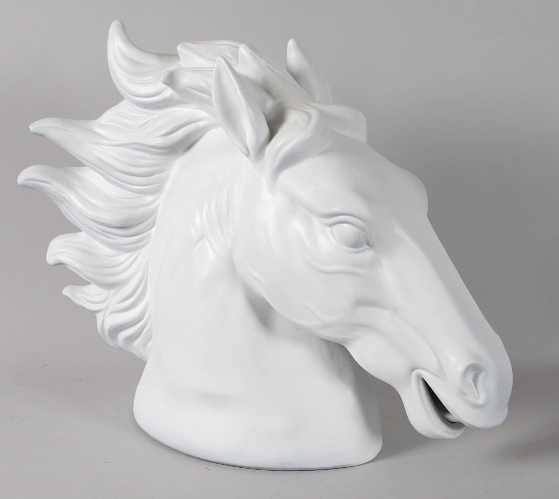 PORSLINSFIGUR, hästhuvud.