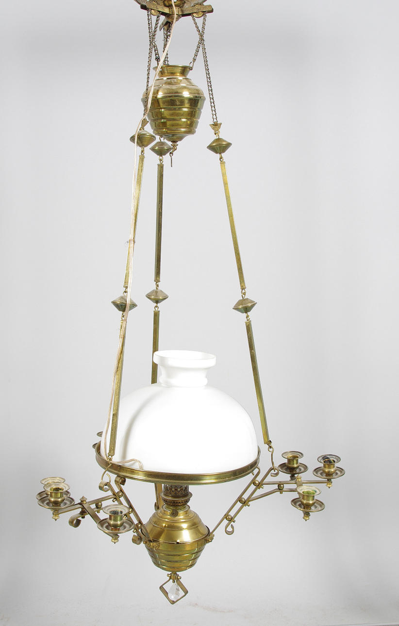 TAKFOTOGENLAMPA, mässing/glas, jugend.