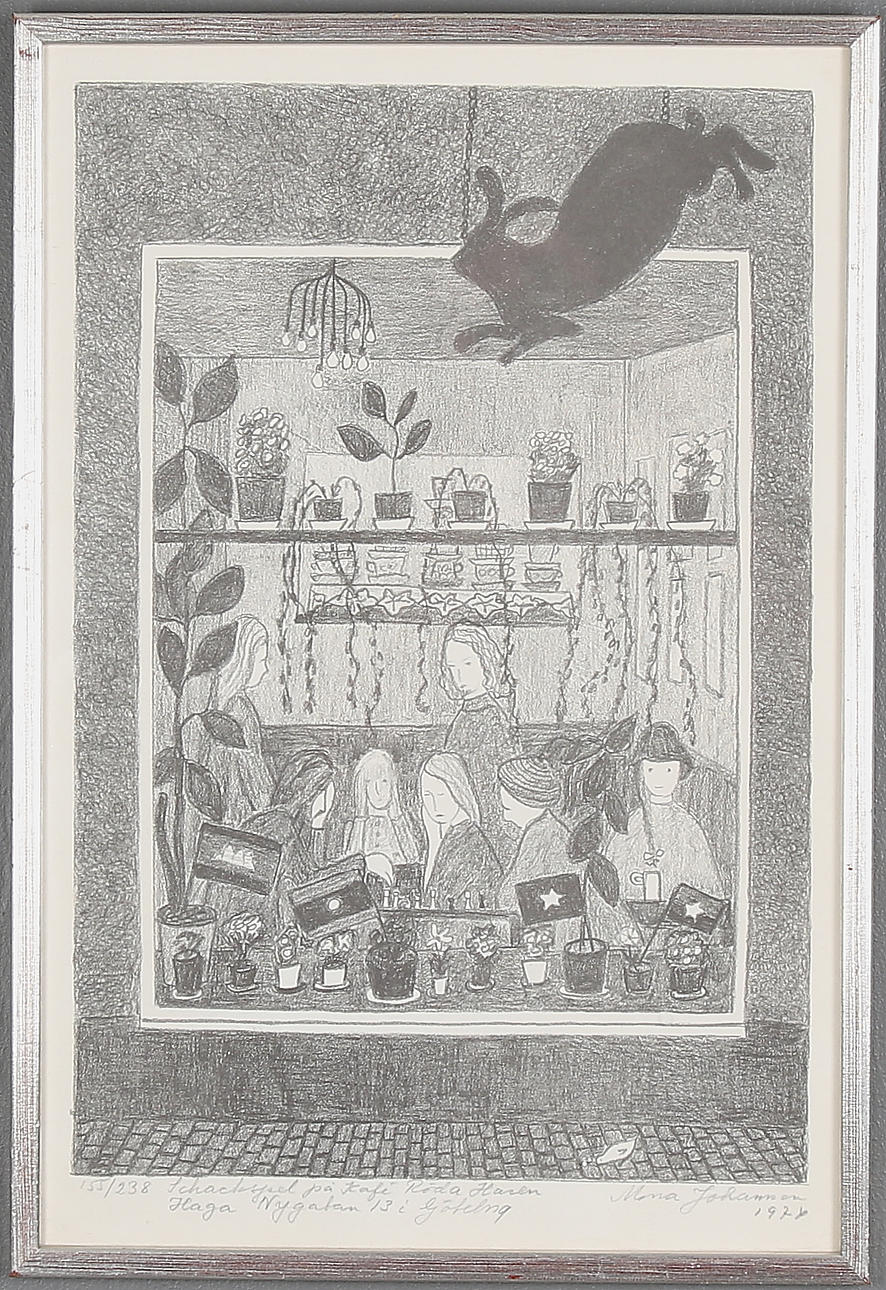 MONA JOHANSSON. Litografier, 2 st, signerade, numrerade och daterade 1974.