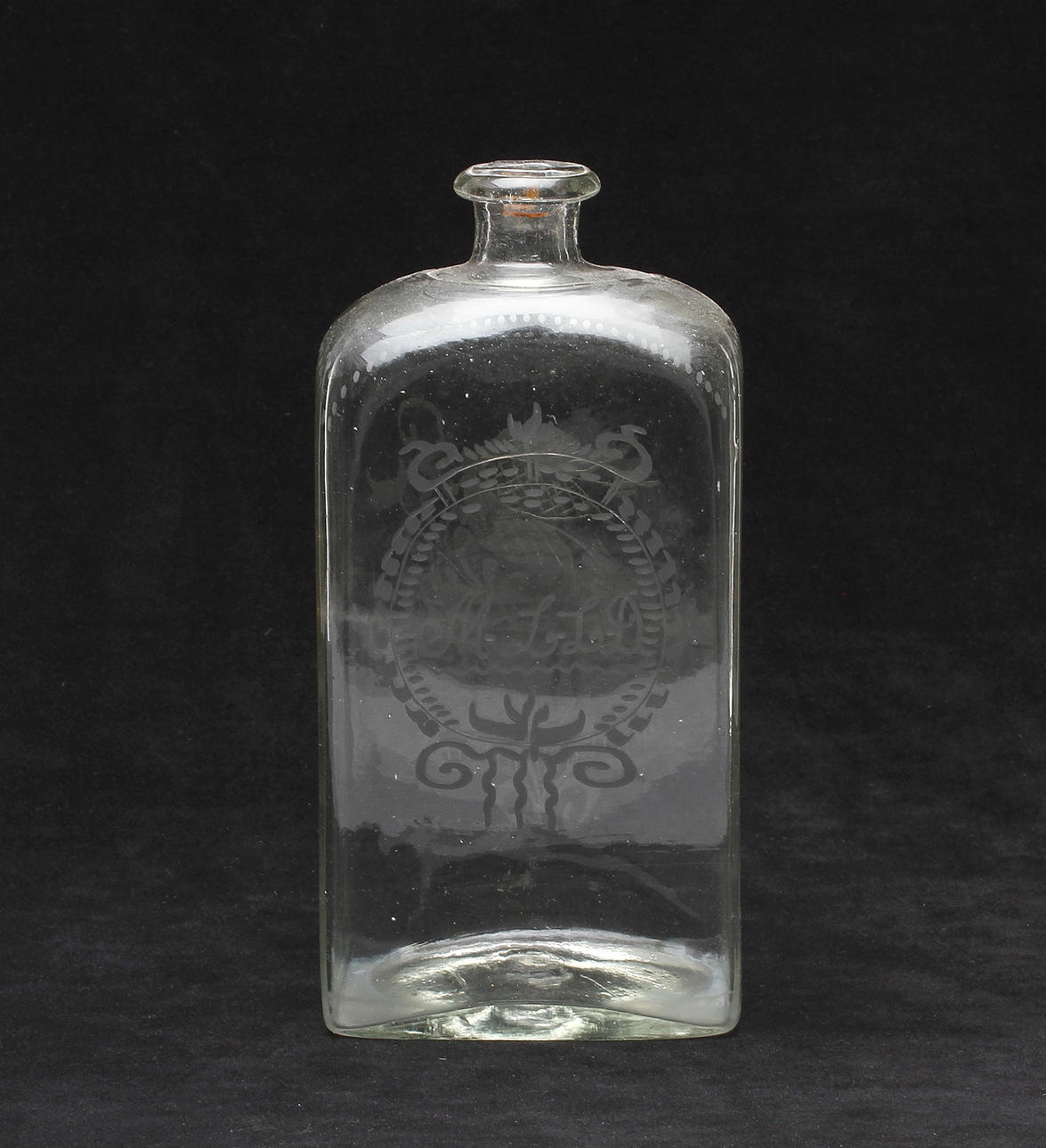 FLASKA, glas, möjligtvis Cedersbergs glasbruk, 1800-tal.