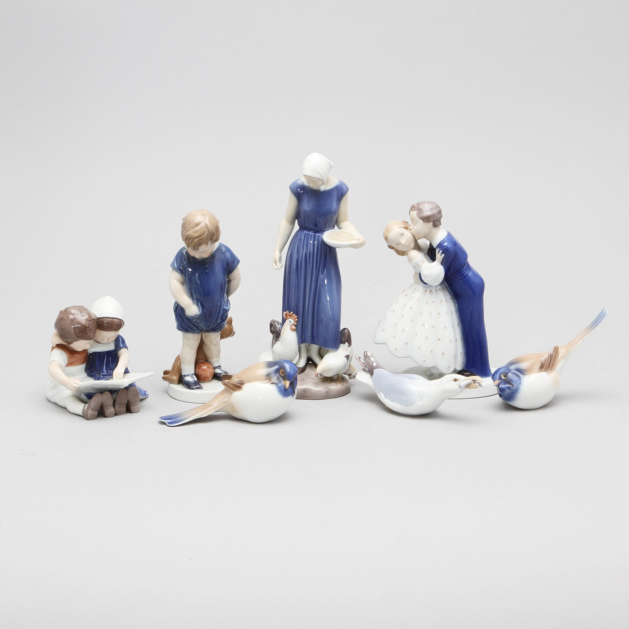 FIGURINER, porslin, 7 st, Danmark.