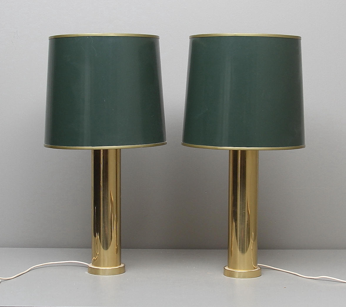 BORDSLAMPOR, mässing, ett par, Boréns, Borås, 1960-tal.