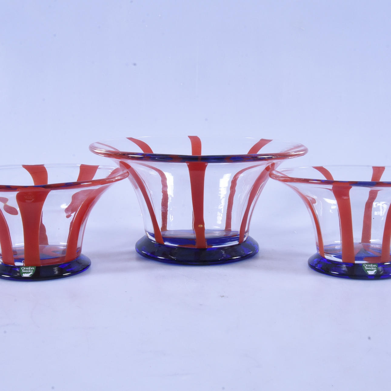 SKÅLAR, 3 st, glas, Orrefors.