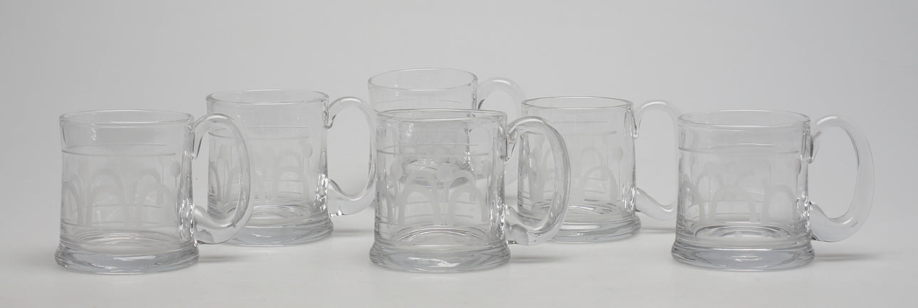 BERTIL WALLIN. Ölsejdel, 6 st “Husar”. Bertil Vallien för Boda Åfors, Sverige, 1965.