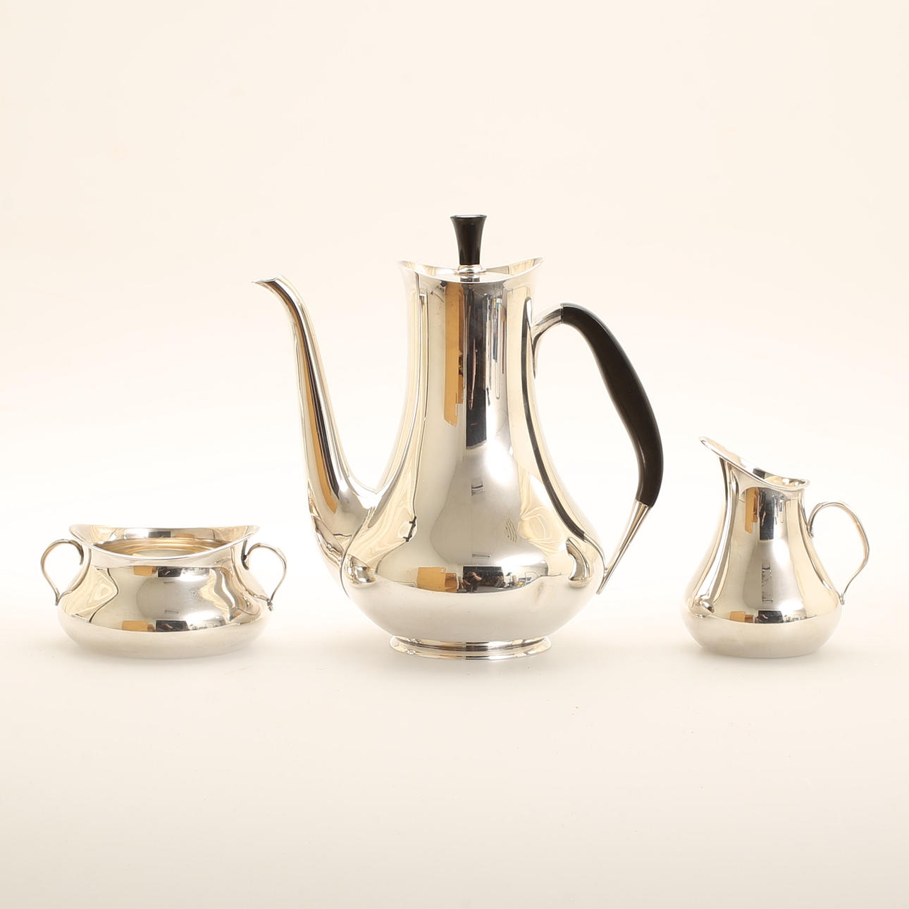 KAFFESERVIS, silver, 3 delar, Hans Bunde för Cohr, Danmark.