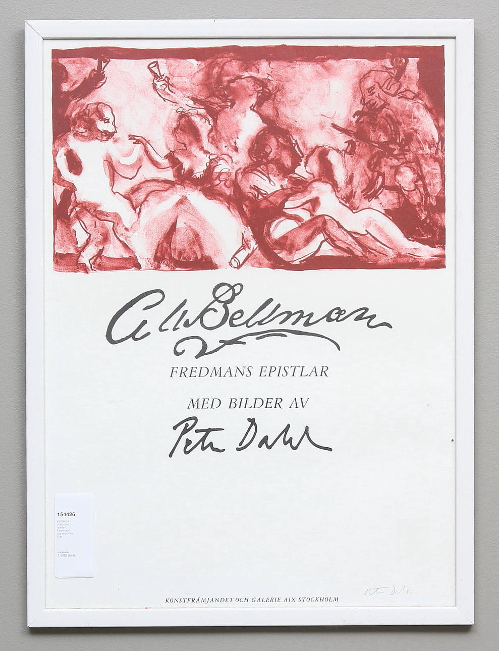 PETER DAHL. "Fredmans epistlar". Färglitografi. Signerad Peter Dahl.