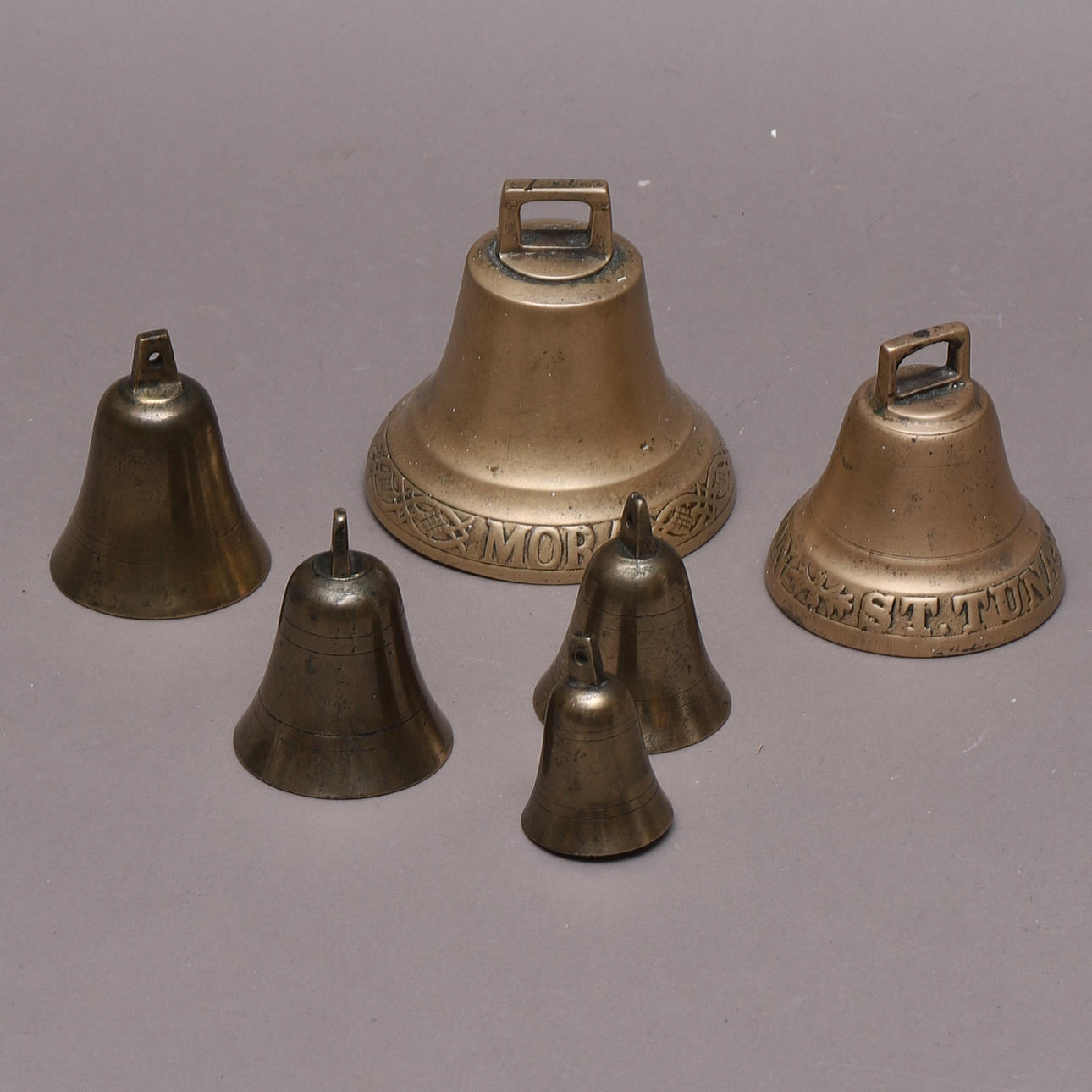 CLOCKS, 6 pcs, brass.