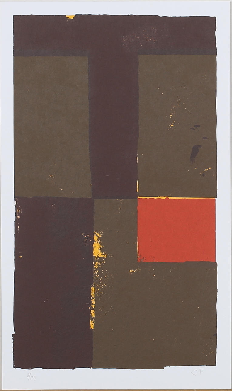 CURT FORS. Komposition. Färgserigrafi. Signerad CF och numrerad 8/129.