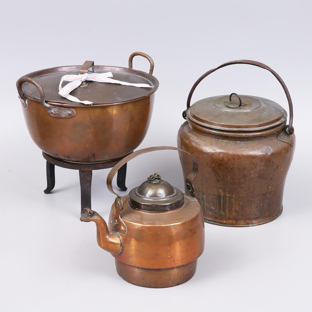 COPPER OBJECTS, 3 pcs, 19th/20th century. Silver & Metals - Pewter ...