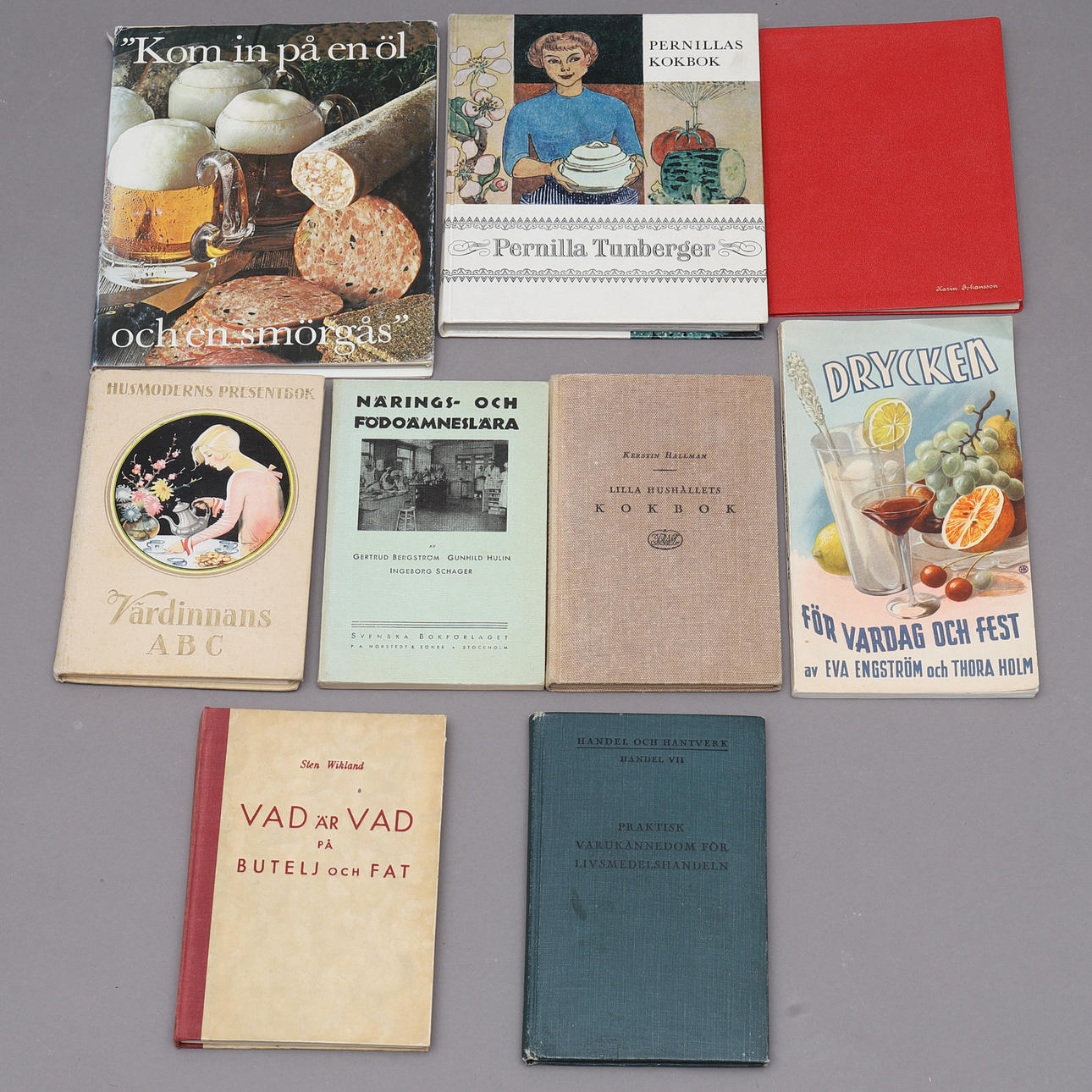 BÖCKER, 9 st, kokböcker & näringslära.