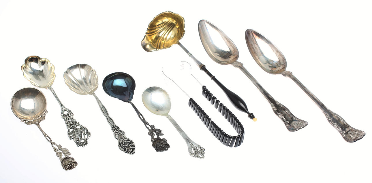 PARTI SILVERSKEDAR, såsslev, dopskedar, matskedar.