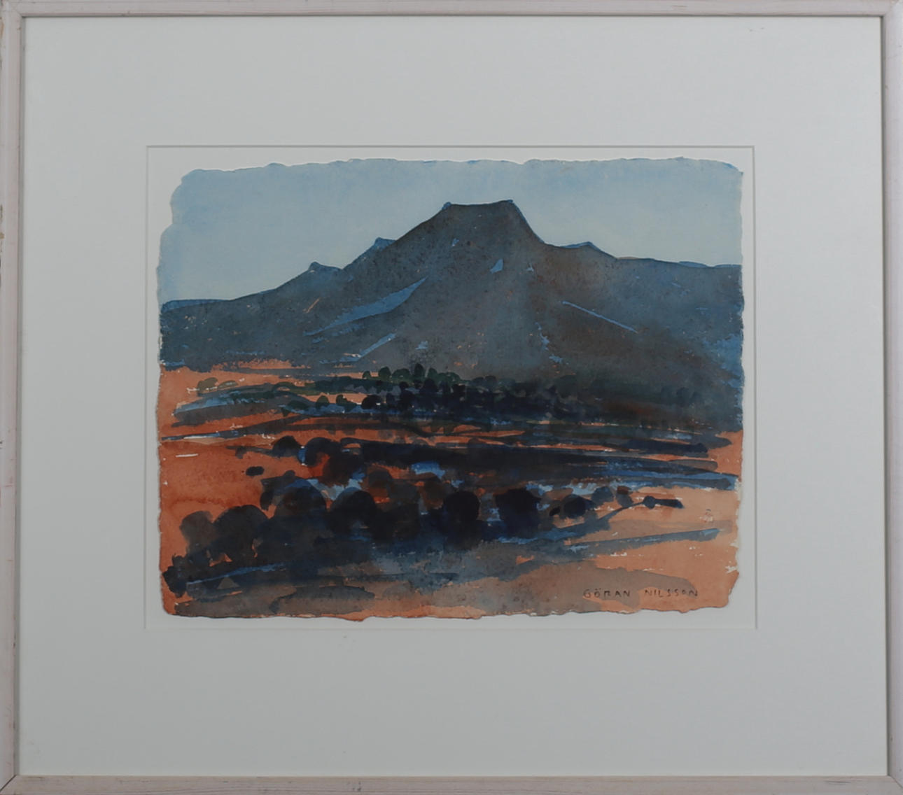GÖRAN NILSSON. Vulkanen Etna. Akvarell. Signerad.