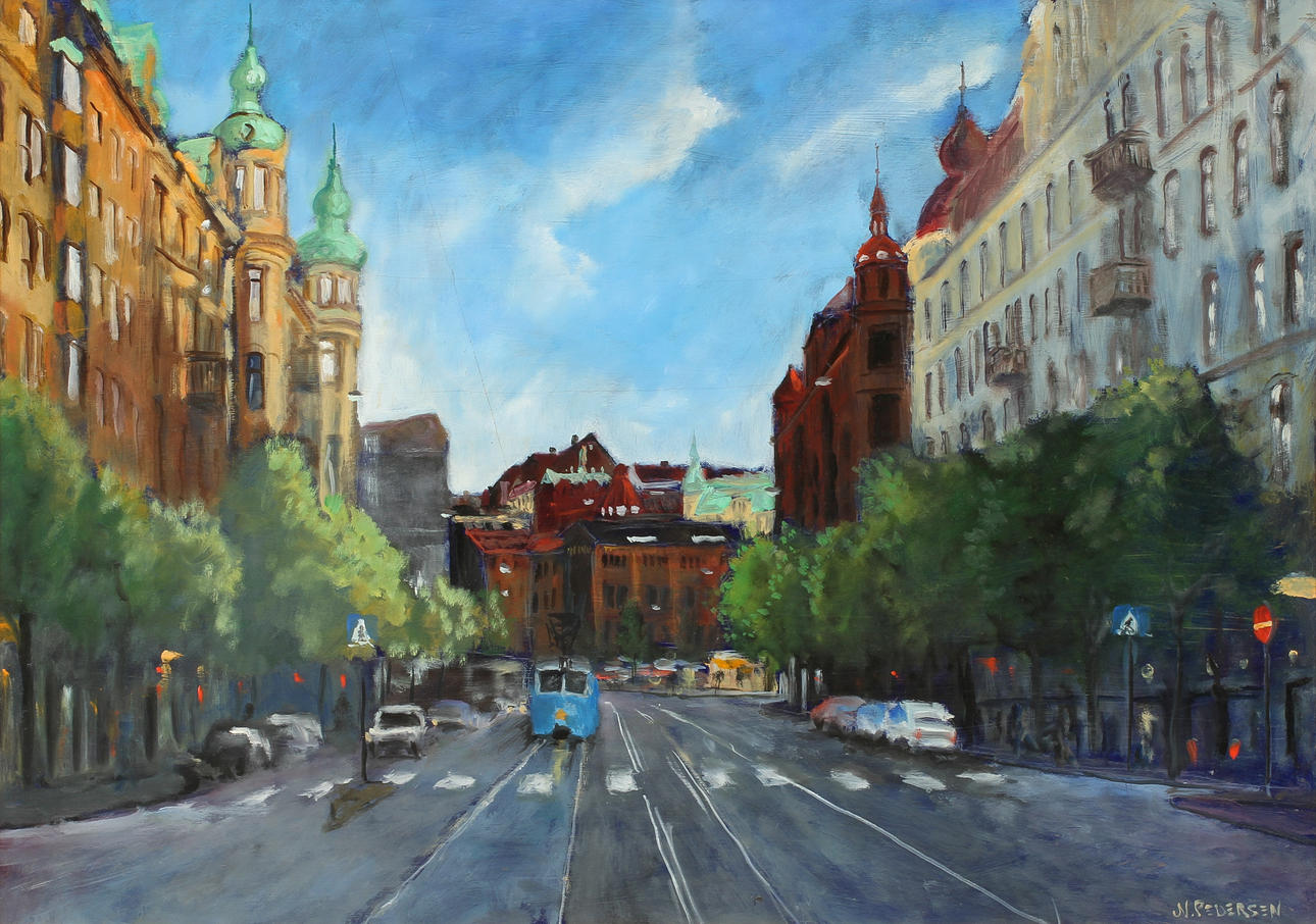 NILS PEDERSEN. Olja på pannå, signerad.