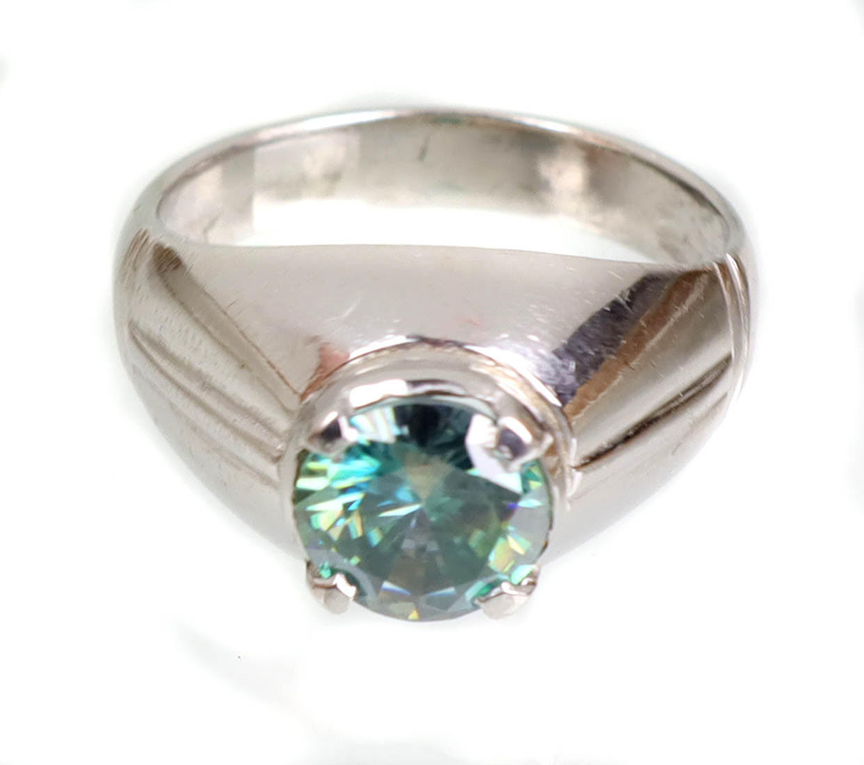 BLAUER BRILLANT SOLITÄR 2,10 ct. Ring Silber.