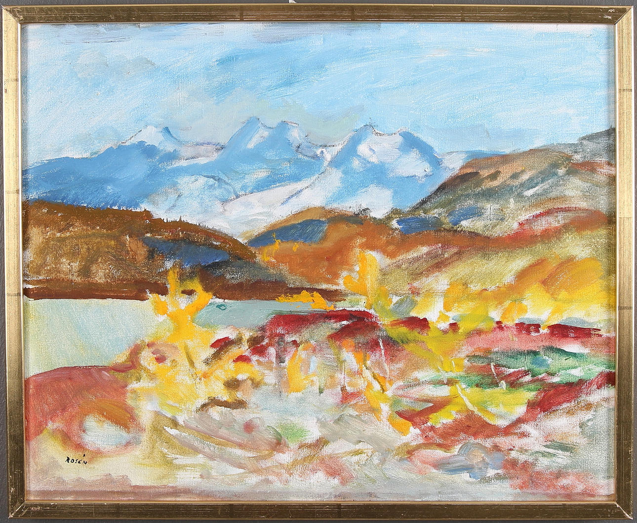 KJELL ROSÉN. "Mot Norge", olja på duk, signerad.