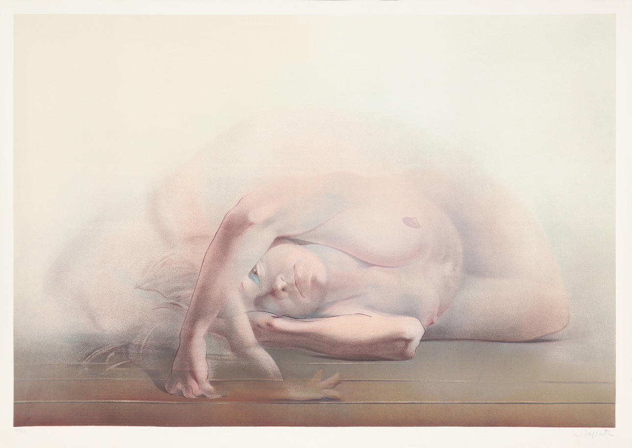 JULIO ZAPATA. "Now Renversé", lithograph, signed.