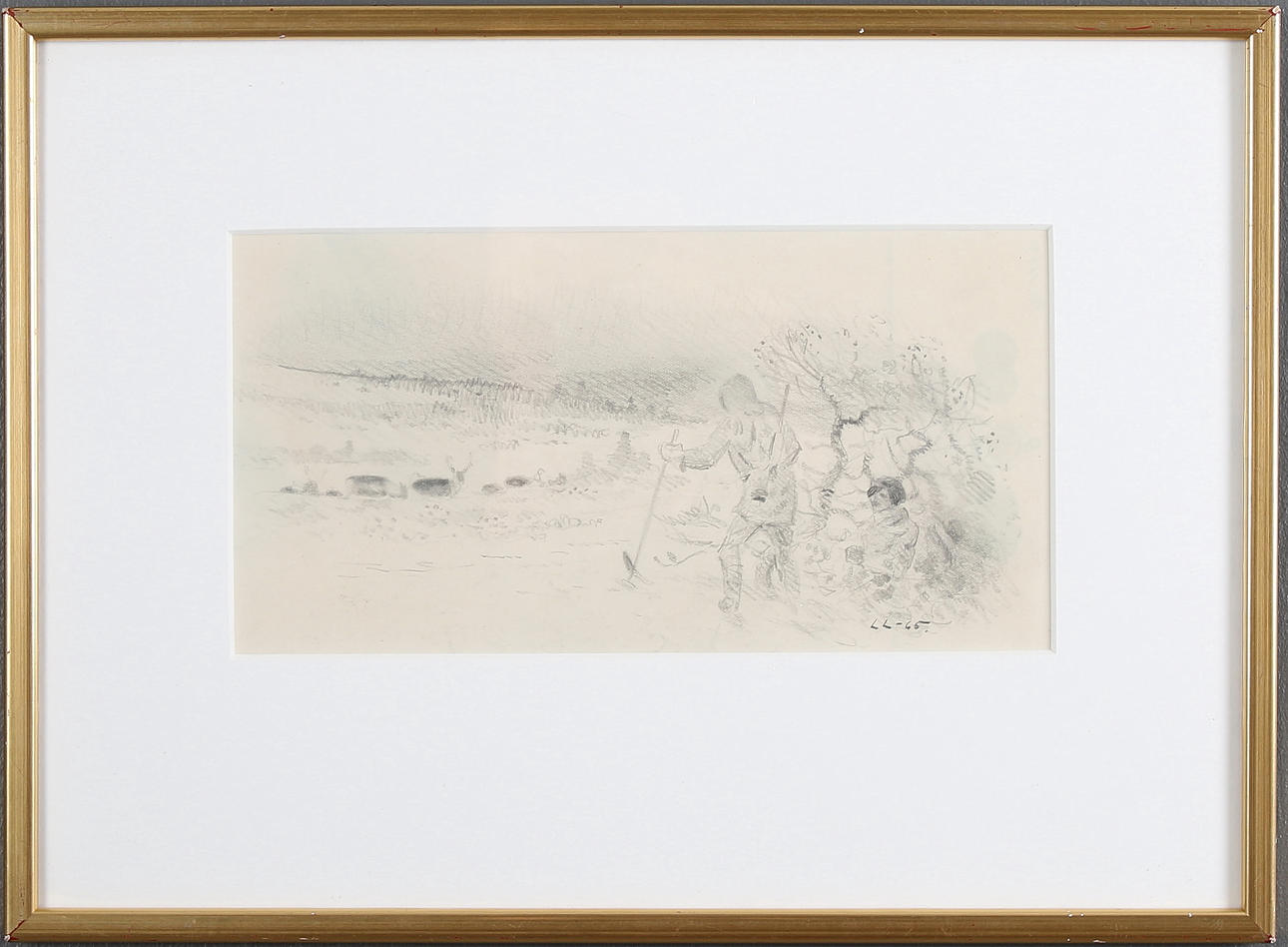 LINDORM LIJEFORS. Blyertsteckning, signerad och daterad -65.