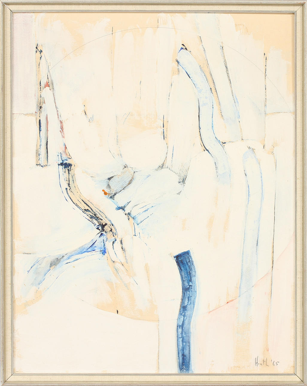 ADRIAN HEATH. Komposition, blandteknik på pappannå, signerad och daterad 65.