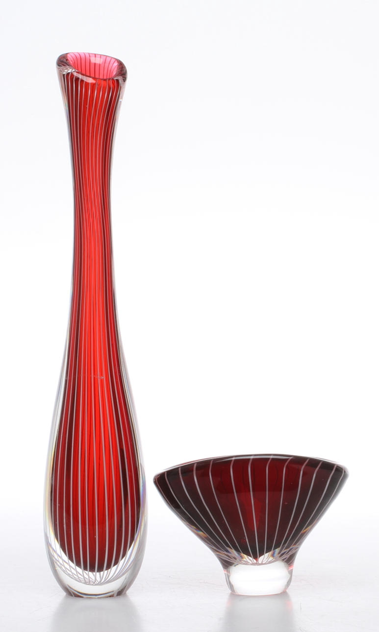 VAS, SKÅL, glas, Vicke Lindstrand, Kosta.