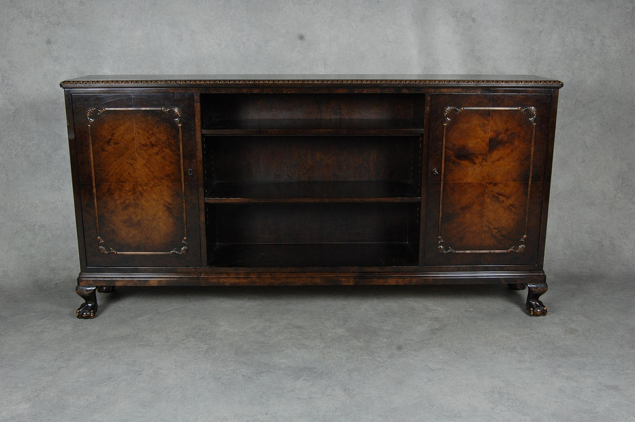 BOKHYLLA, med skåp, Chippendalestil, 1920-tal.