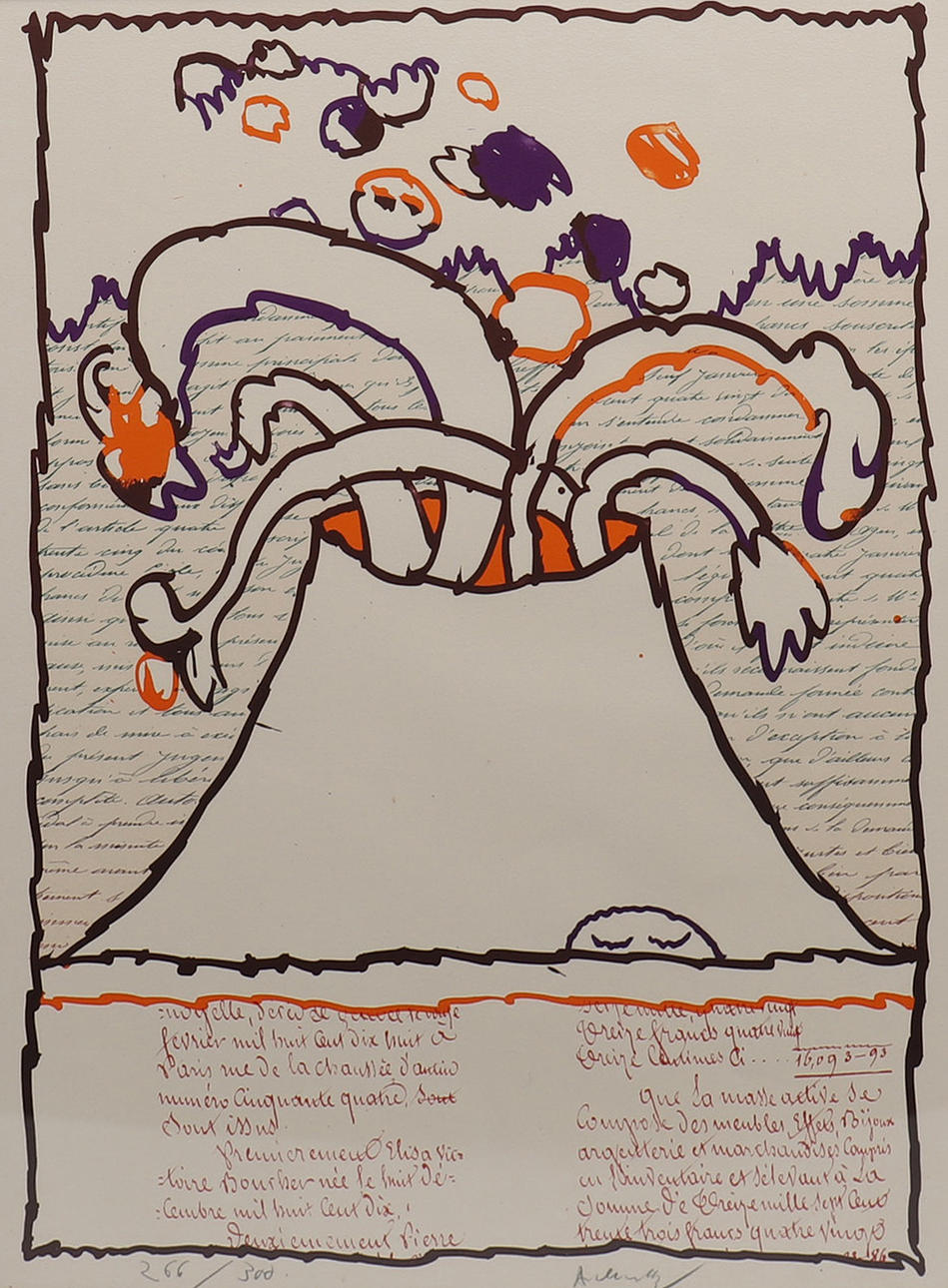 PIERRE ALECHINSKY. "VOLCAN DÉPEINT", 1971.