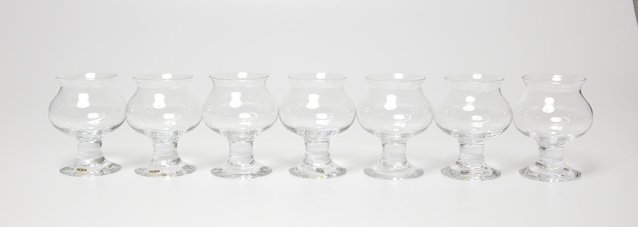 COGNACSKUPOR, 7 st, Signe Persson Melin för Kosta Boda.