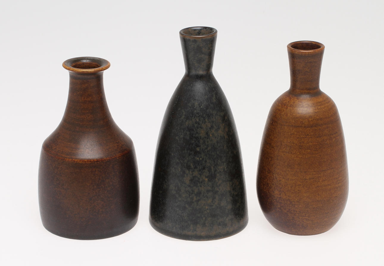 VASER, 3 st, stengods, Erich och Ingrid Triller, Tobo.