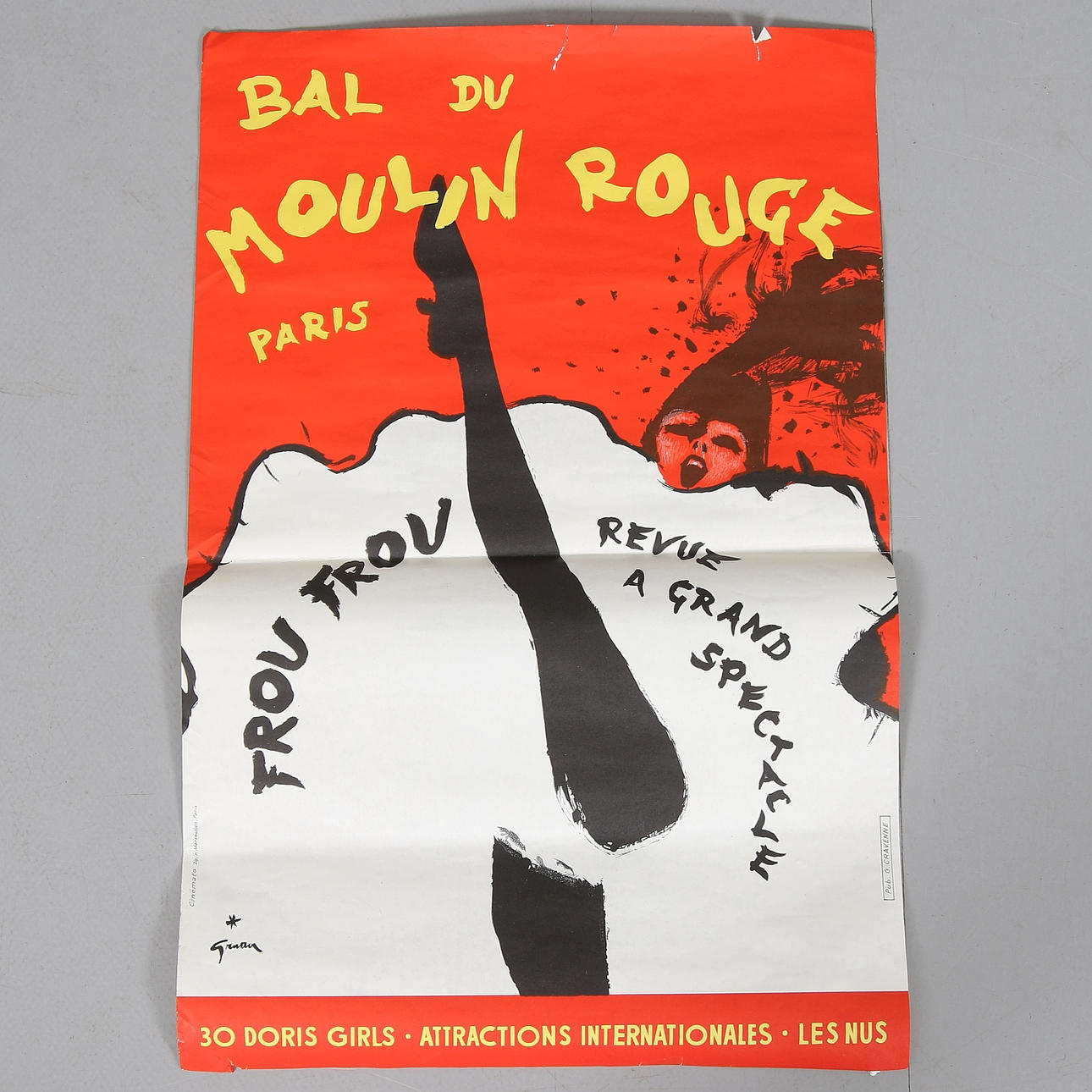 POSTER, "Bal du Molin Rouge", Paris. 1960-tal.