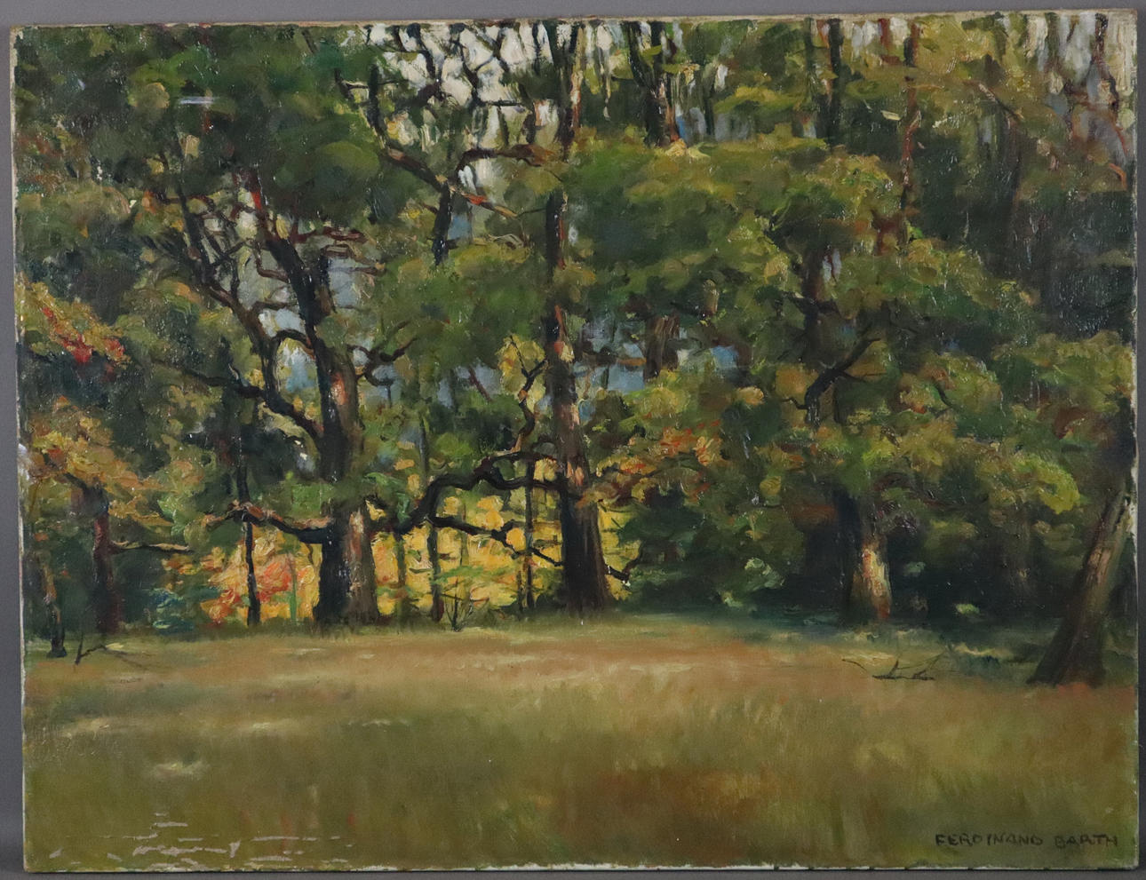 --BARTH, FERDINAND. "Eichenwald", um 1950, Öl auf Leinwand.