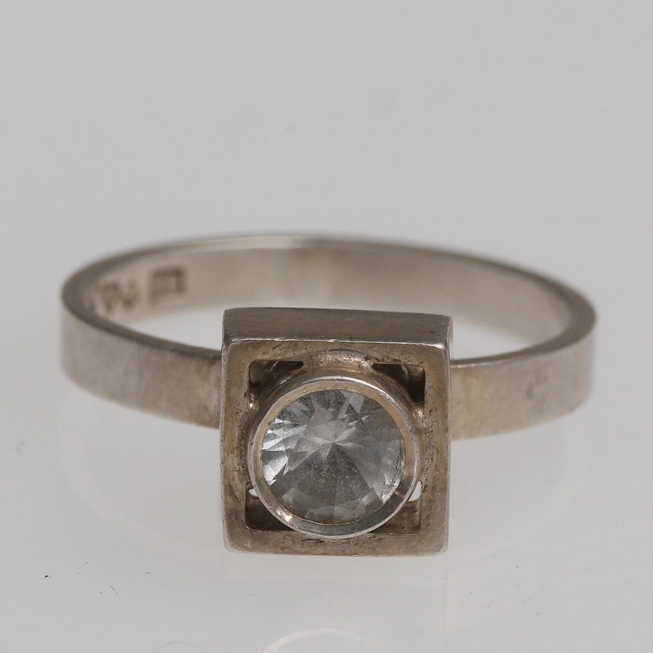 RING, silver med bergkristall, Alton, 1969.