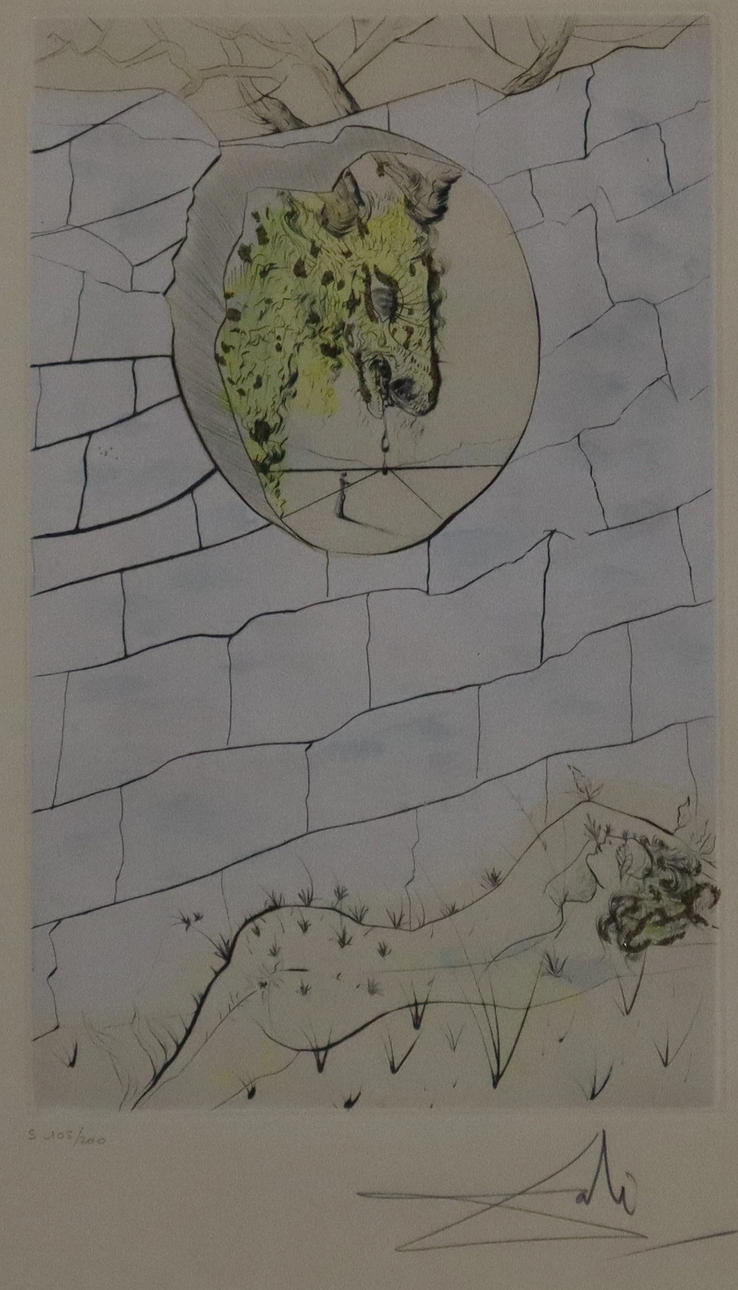 --DALÍ, SALVADOR. ”Den älskade ser fram,” Etsning.