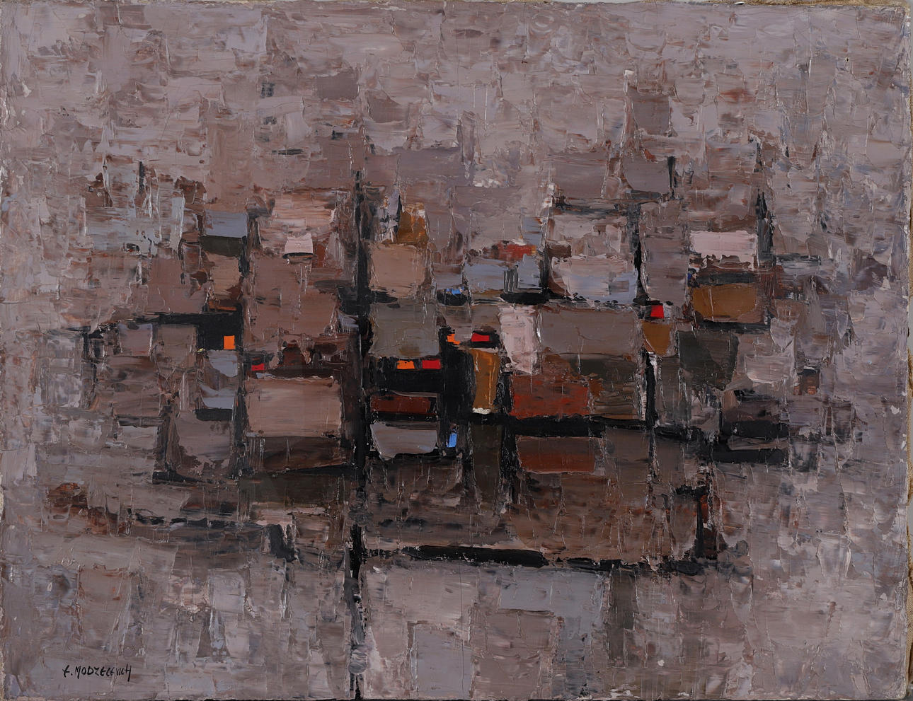 EFRAIM MODZELEVICH. Oil on canvas, signed E. Modzelevich.