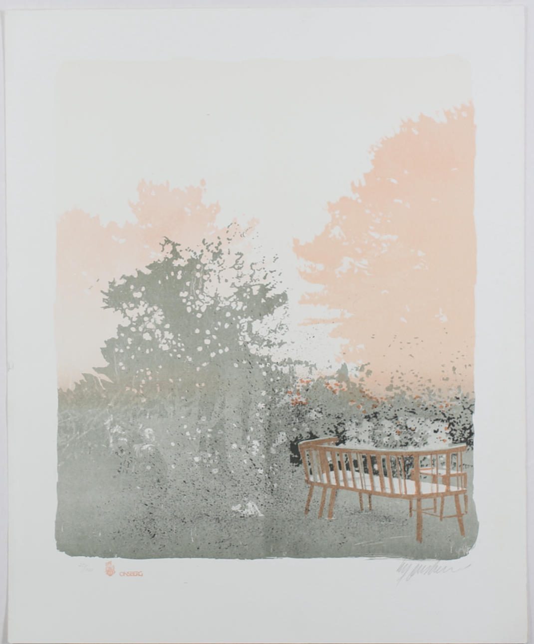 ULF ONSBERG. Parkbänk. Serigrafi. Signerad. 251/300.