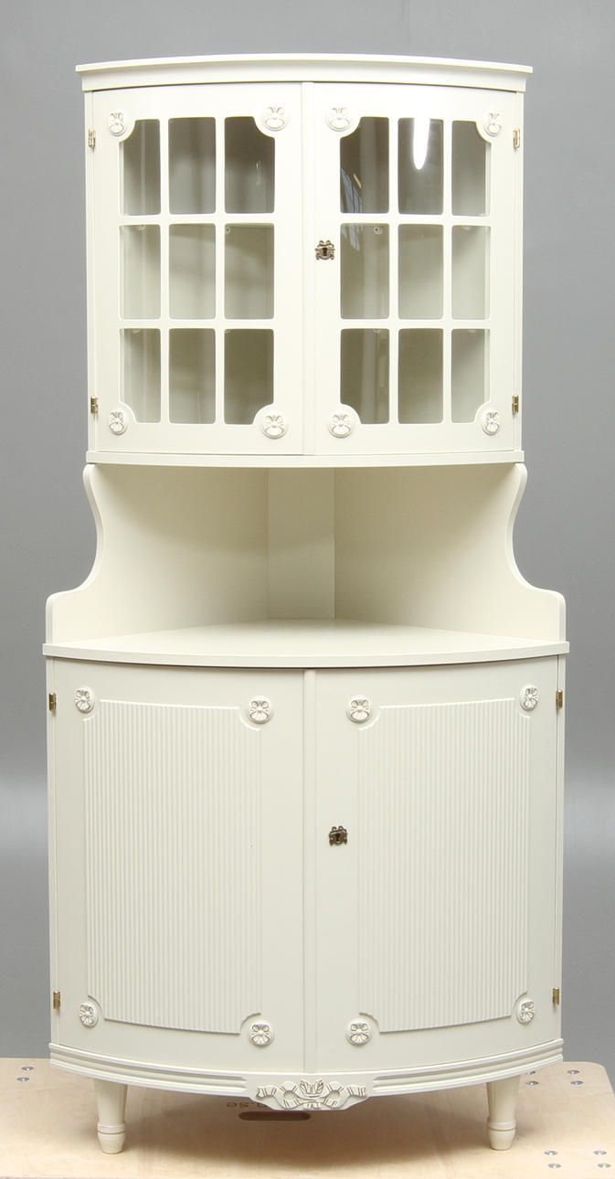 HÖRNSKÅP, med vitrinöverdel, gustaviansk stil, 1900-tal.