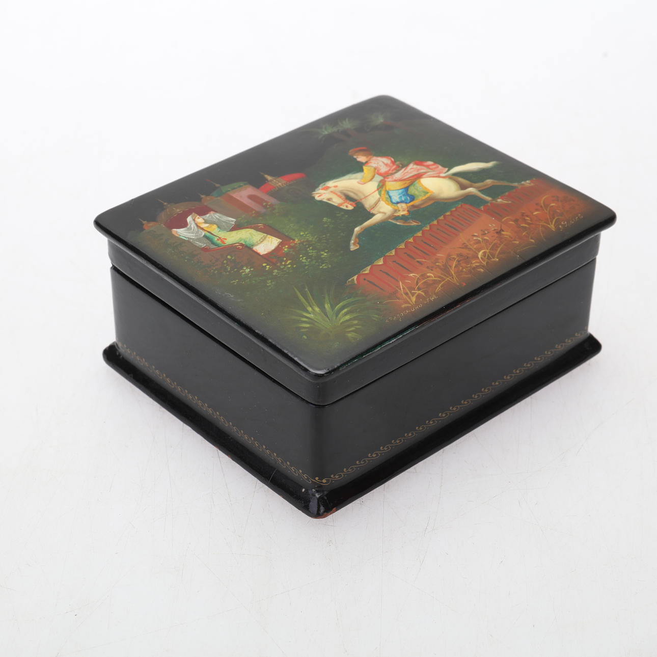 Låseboks, russisk, lakarbejde.