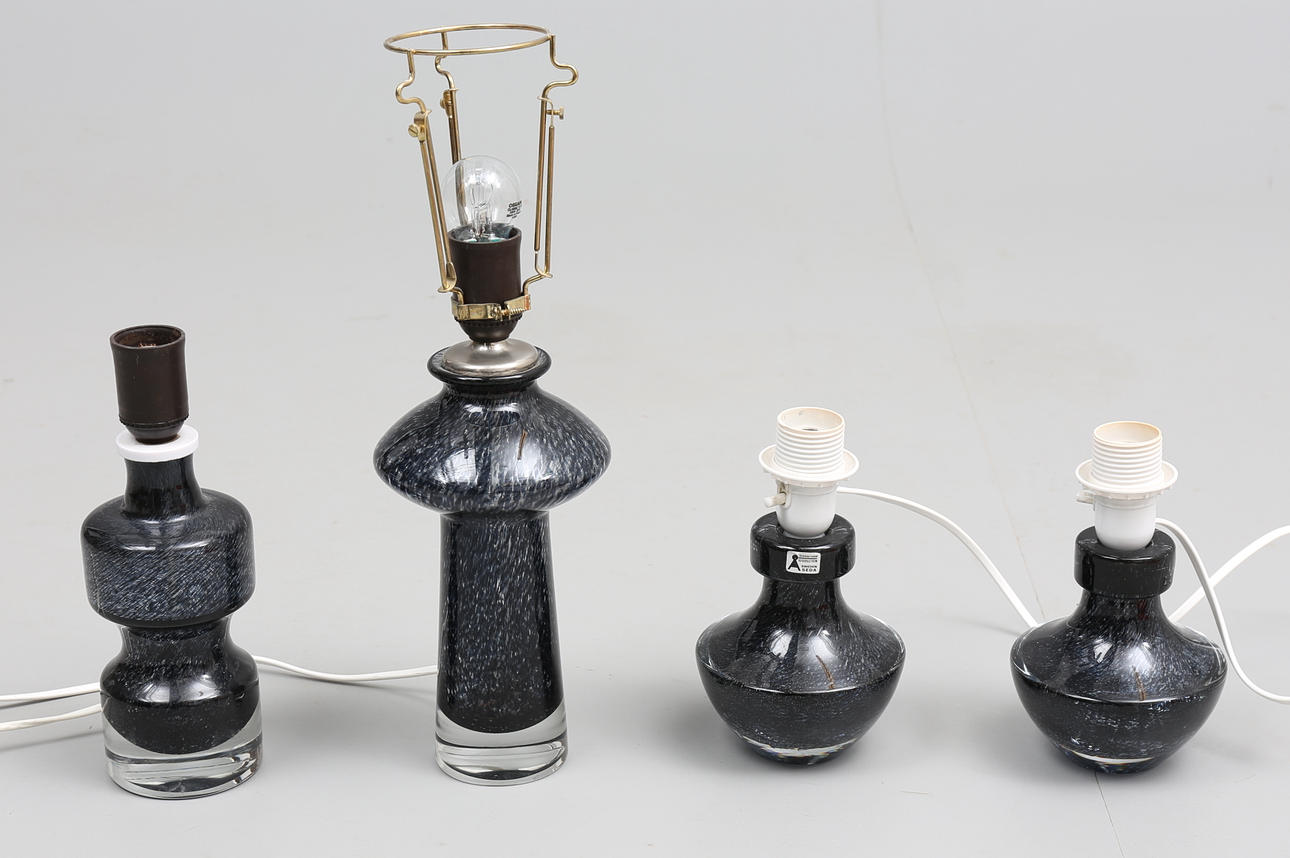 BORDSLAMPOR, 4 st, glas, Bo Borgström, Åseda.