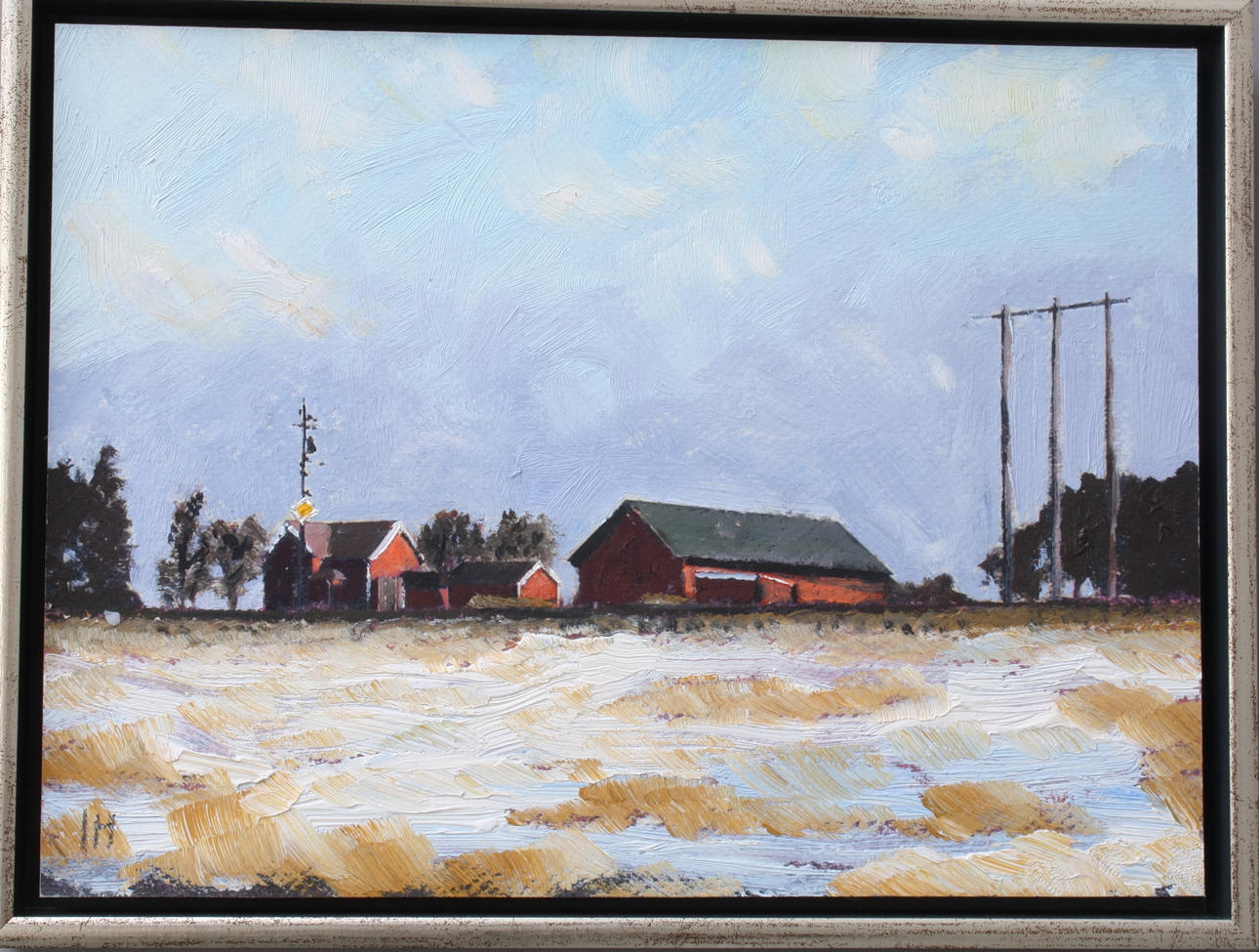 INGEMAR HEDIHN. olja pannå, signerad IH, Gård.