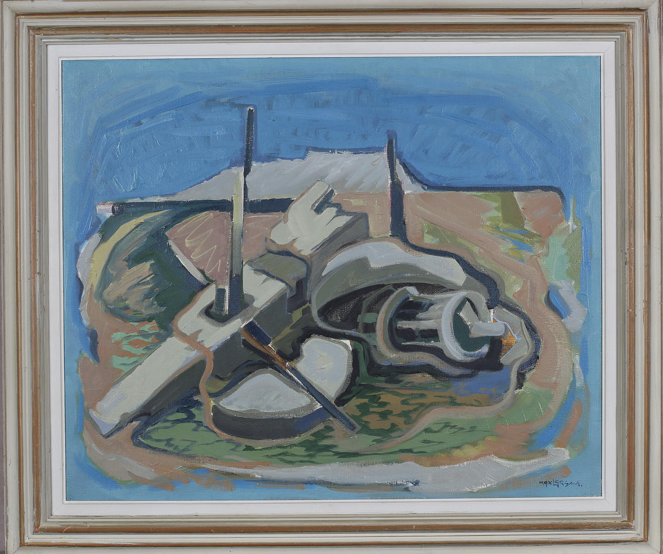 MAX GREGER LARSSON. Composition, oil on canvas, signed.