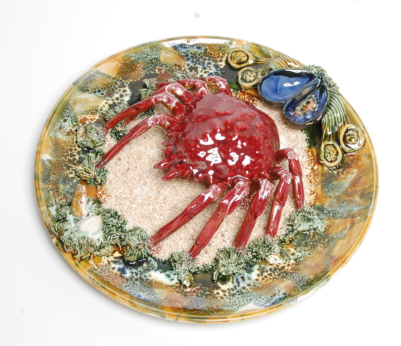 JOSÉ ALVARO CALDAS DA RAINHA. fat majolica, ca 1880-tal.