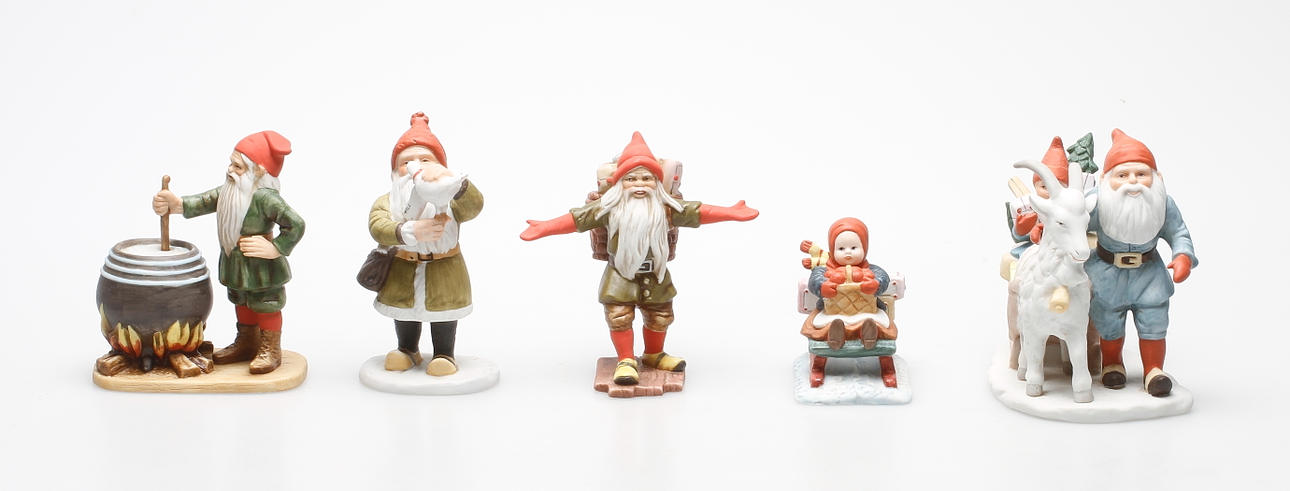 PORSLINSFIGURER, 5 st. Jenny Nyström.