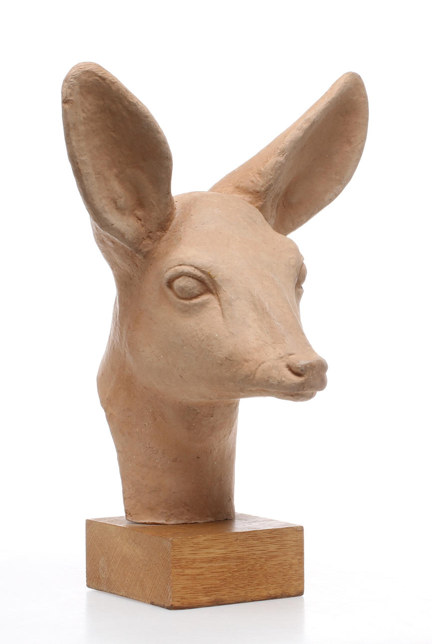 ARVID KNÖPPEL. Rådjur, skulptur i terrakotta, signerad och numrerad 81.