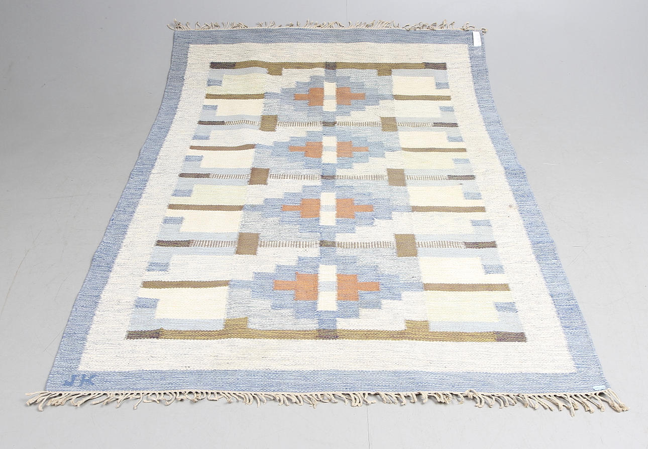 MATTA, röllakan, Karin Jönsson. Signerad JK, 1900-talets andra hälft. 243 x 172 cm.