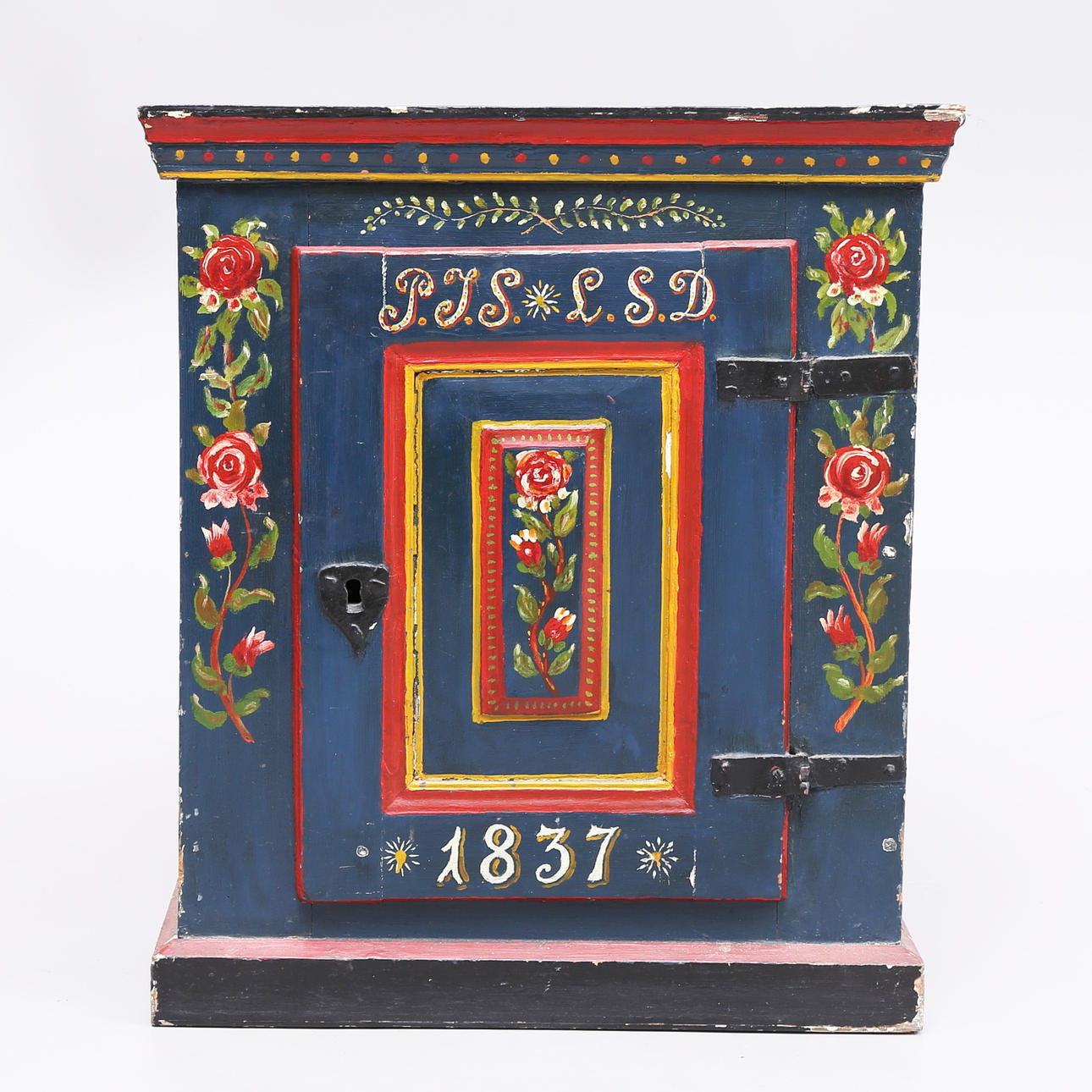 WALL CABINET, commoner, marked 1837.