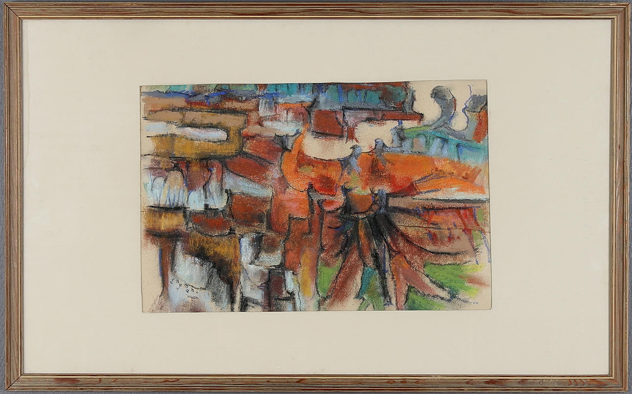 KLAS ENGMAN. Gouache on paper, signed.