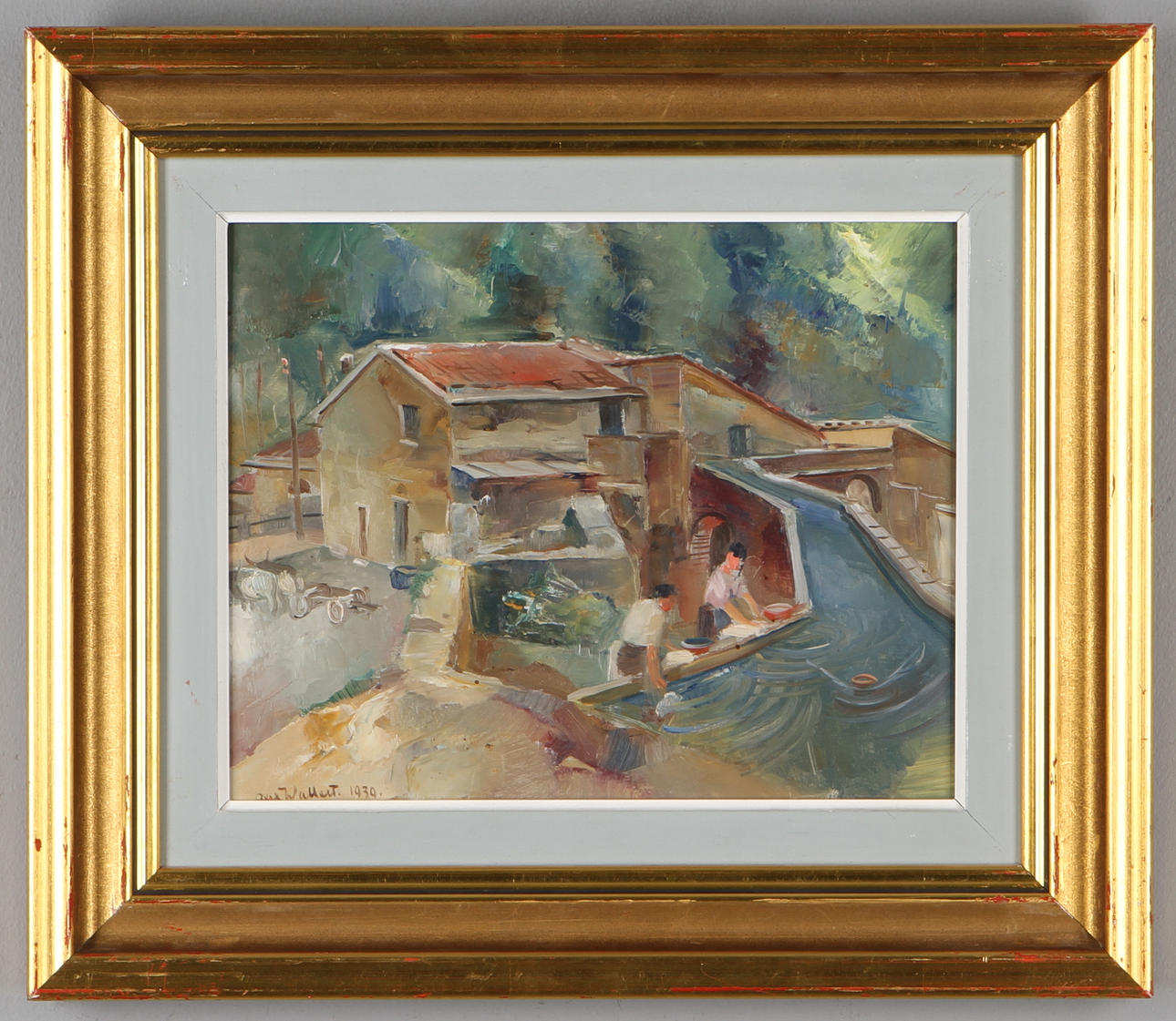 AXEL WALLERT. Motiv från Italien, olja på pannå, signerad och daterad 1930.