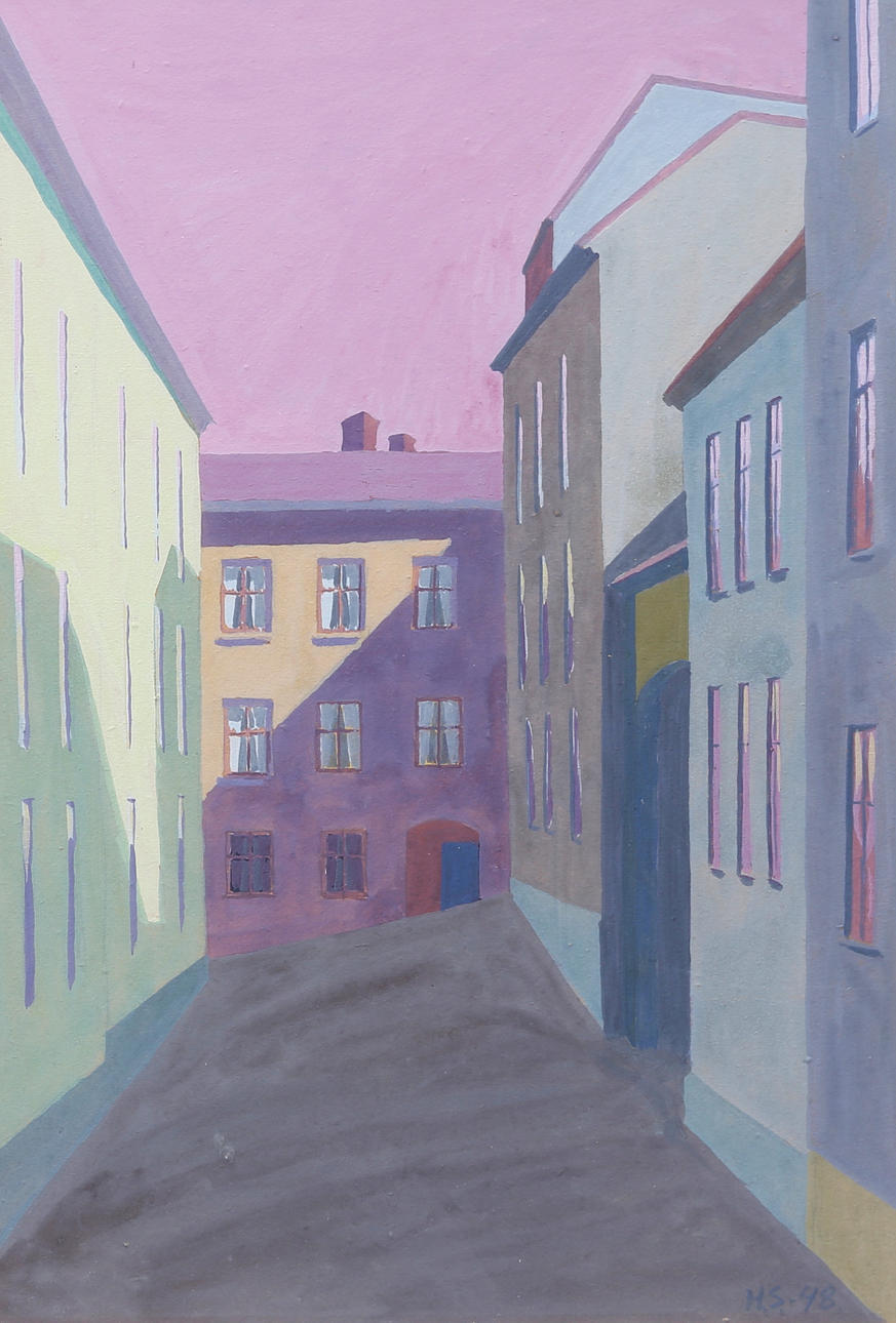 HOLGER STRÖMBLAD. "Nordstatsgata", watercolour, signed and dated 1948.